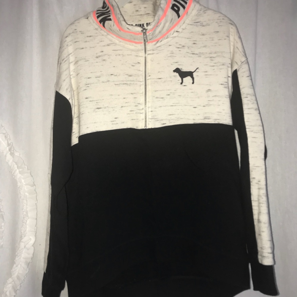 Pink quarter zip sweatshirt